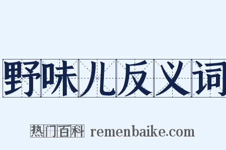 野味儿反义词是什么意思的图片